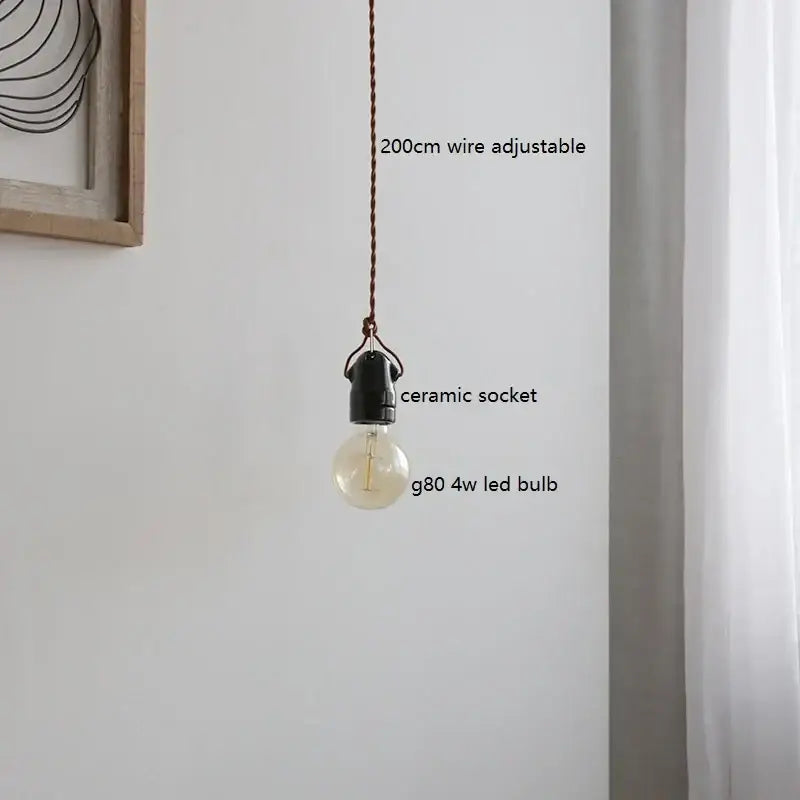 Vintage industrial matte white ceramic led pendant lamp with black socket and warm g80 led bulb by decorbites ceramic led