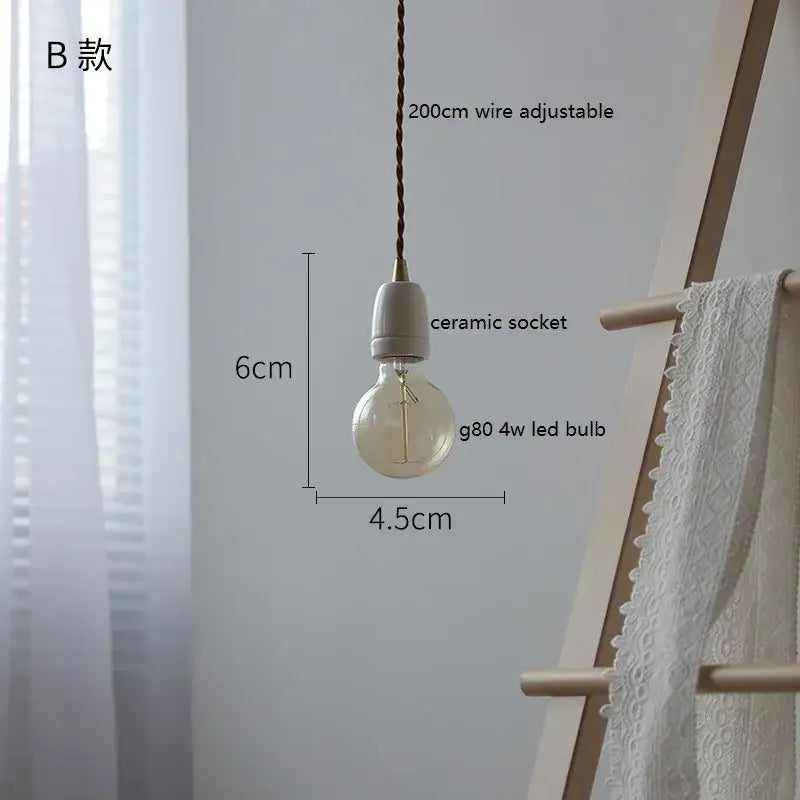 Vintage industrial matte white ceramic led pendant lamp with clear glass globe and filament bulb for kitchen decorbites ceramic led