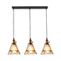 Vintage Industrial Metal Pendant Light - Farmhouse Hanging Lamp with Petal Design (Black, 3 Bulbs)