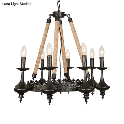 Vintage Industrial Pendant Light with Exposed Bulbs - 3/6 heads Metal Ceiling Fixture for Living Room