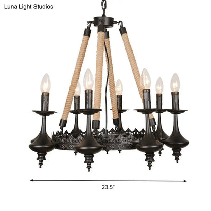 Vintage Industrial Pendant Light with Exposed Bulbs - 3/6 heads Metal Ceiling Fixture for Living Room