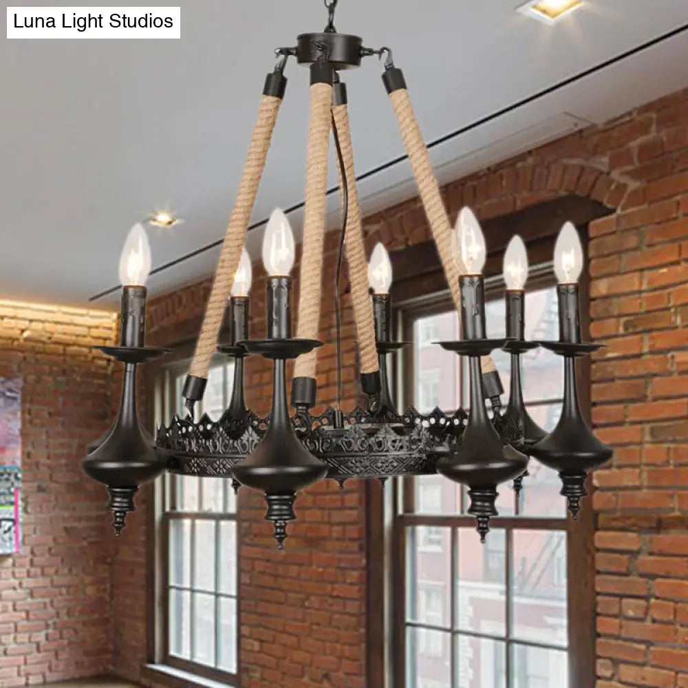 Vintage Industrial Pendant Light with Exposed Bulbs - 3/6 heads Metal Ceiling Fixture for Living Room