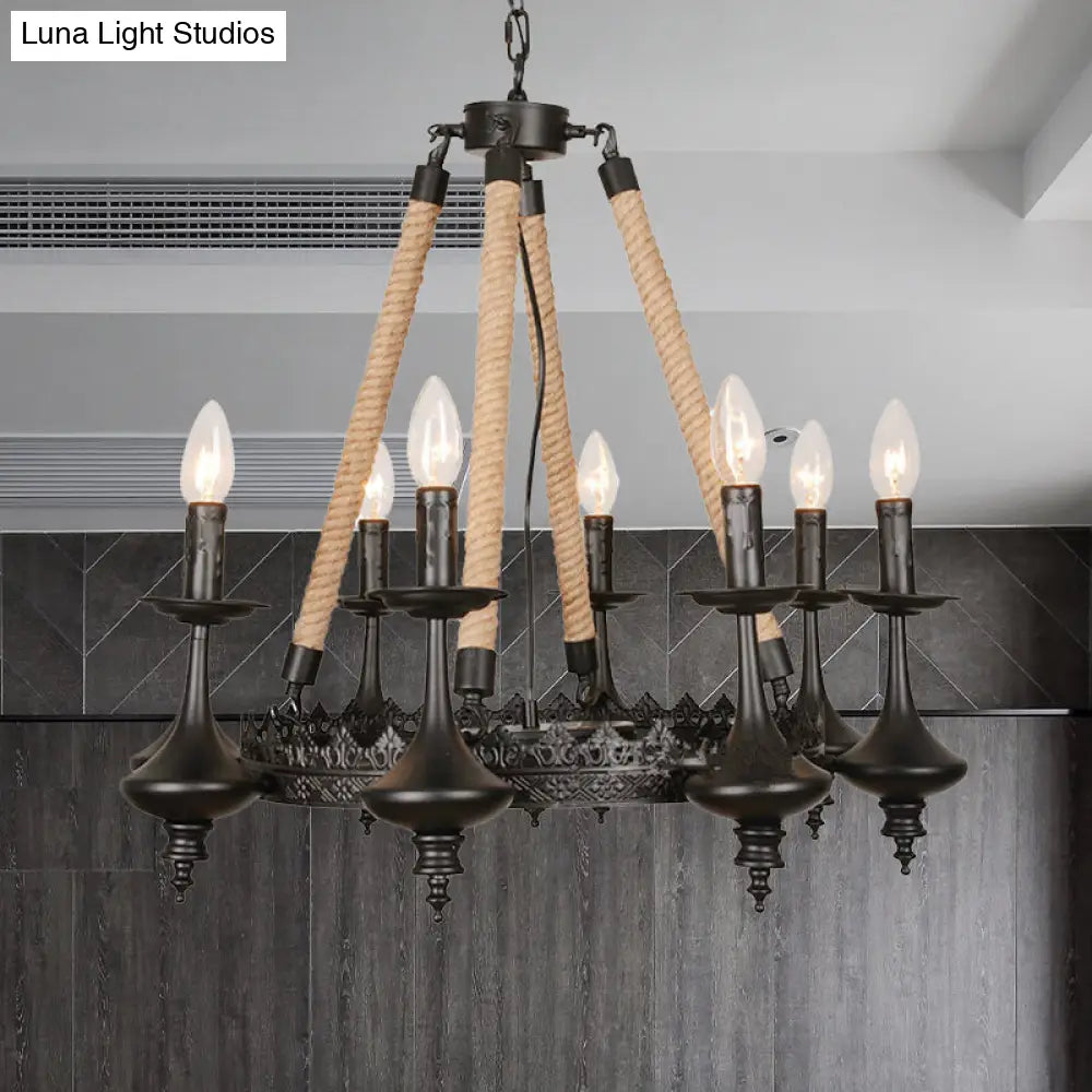 Vintage Industrial Pendant Light with Exposed Bulbs - 3/6 heads Metal Ceiling Fixture for Living Room