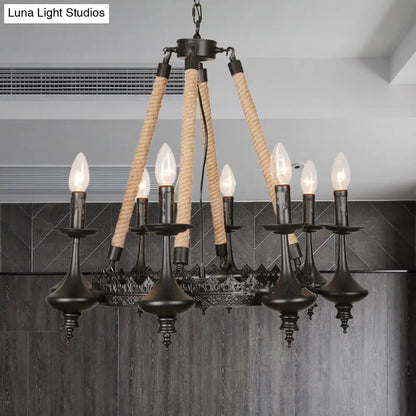 Vintage Industrial Pendant Light with Exposed Bulbs - 3/6 heads Metal Ceiling Fixture for Living Room