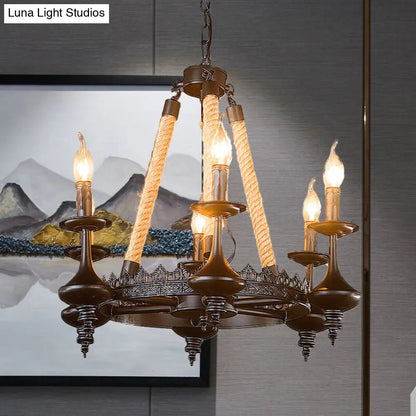 Vintage Industrial Pendant Light with Exposed Bulbs - 3/6 heads Metal Ceiling Fixture for Living Room