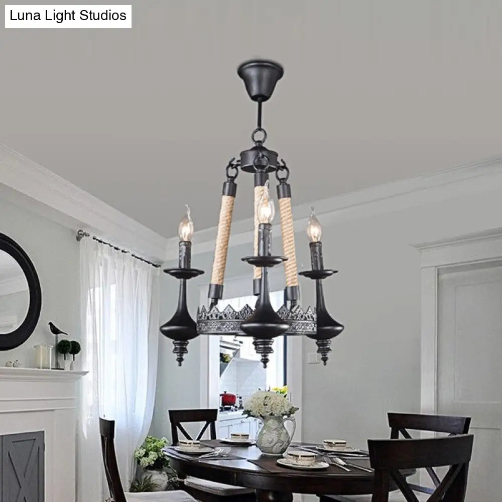 Vintage Industrial Pendant Light with Exposed Bulbs - 3/6 heads Metal Ceiling Fixture for Living Room