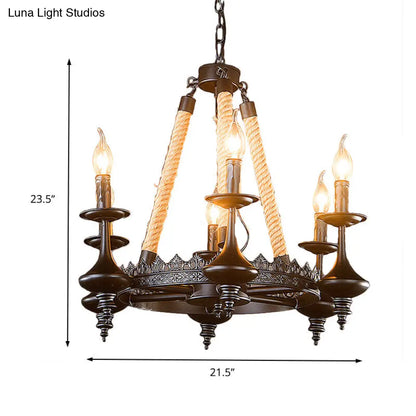 Vintage Industrial Pendant Light with Exposed Bulbs - 3/6 heads Metal Ceiling Fixture for Living Room