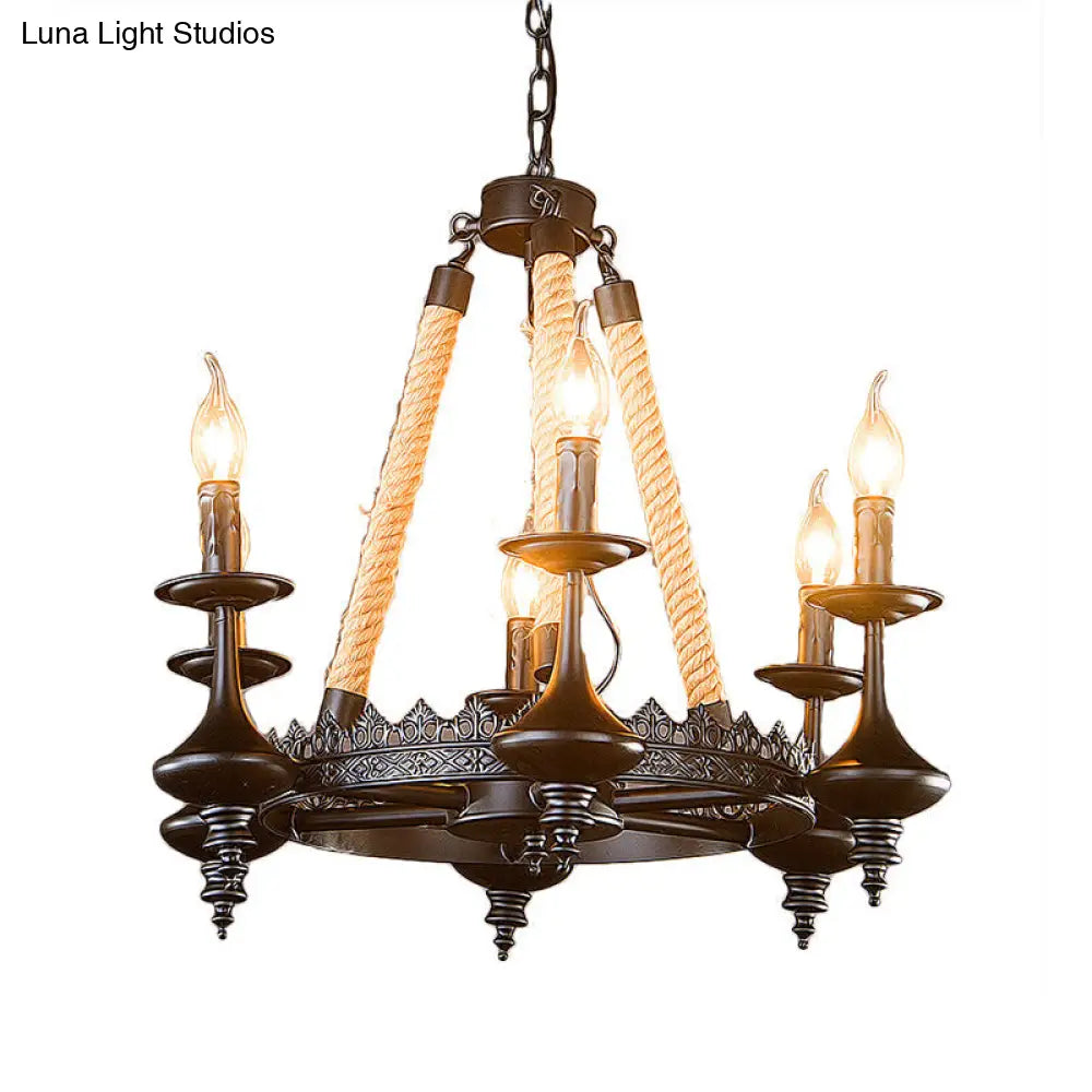 Vintage Industrial Pendant Light with Exposed Bulbs - 3/6 heads Metal Ceiling Fixture for Living Room