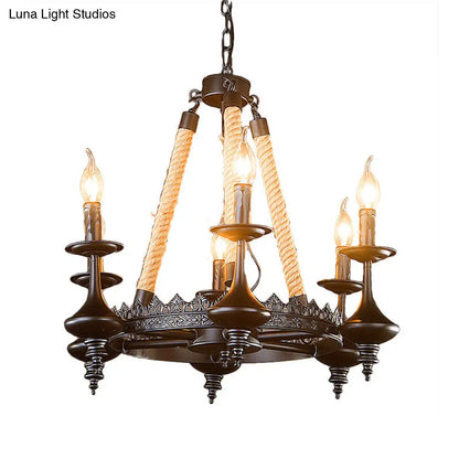 Vintage Industrial Pendant Light with Exposed Bulbs - 3/6 heads Metal Ceiling Fixture for Living Room