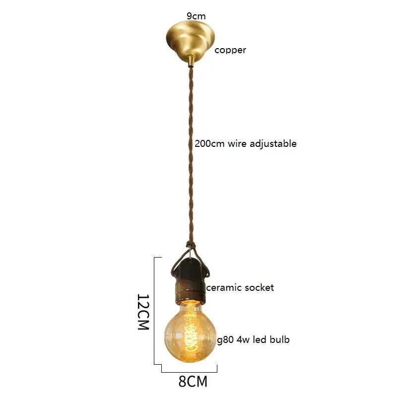 Vintage japanese ceramic led pendant light with copper pendant light and amber g80 4w led bulb decorbites ceramic led