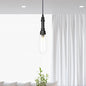 Vintage LED Pendant Lamp with Amber/Clear Glass Shade - Stylish Bar Lighting