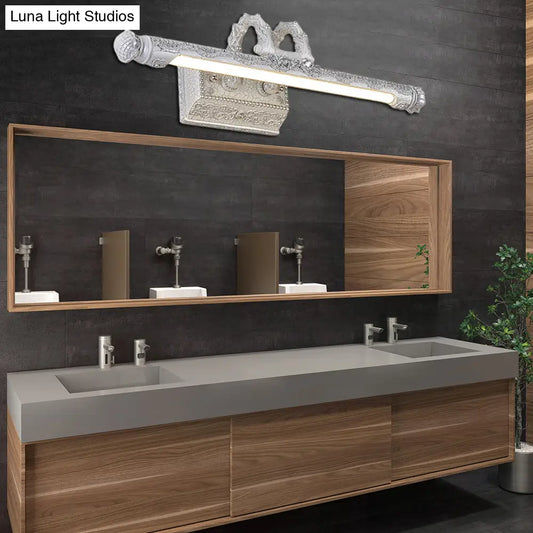 DecorBites™ DecorBites™ Vintage LED Wall Lamp with Carved Metal Shade for Bathroom Vanity - 20.5"/23.5" Width