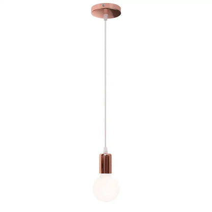 Vintage led wood ceiling pendant light with rose gold metal fixture, white cord, and frosted glass globe for dining room decorbites led wood ceiling