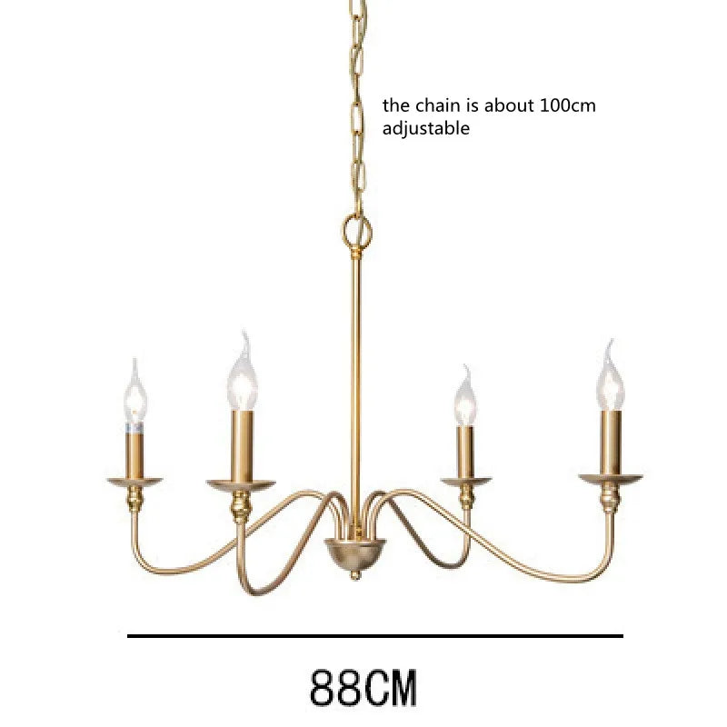 Vintage Loft Chandelier Black/Gold Ceiling Light - 4 lamps Gold - Chandelier