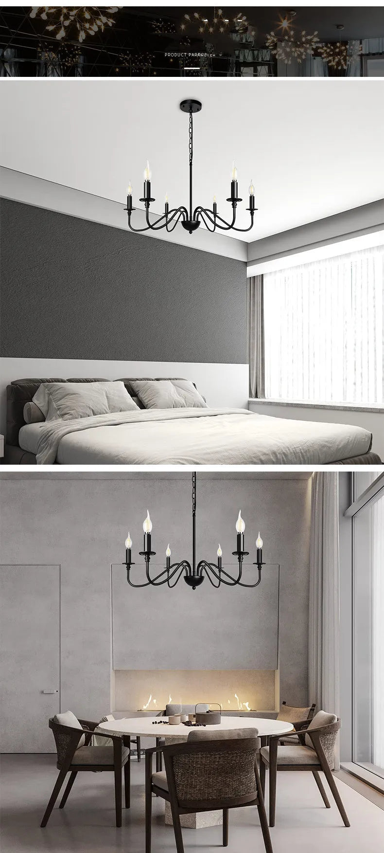 Vintage Loft Chandelier Black/Gold Ceiling Light - Chandelier