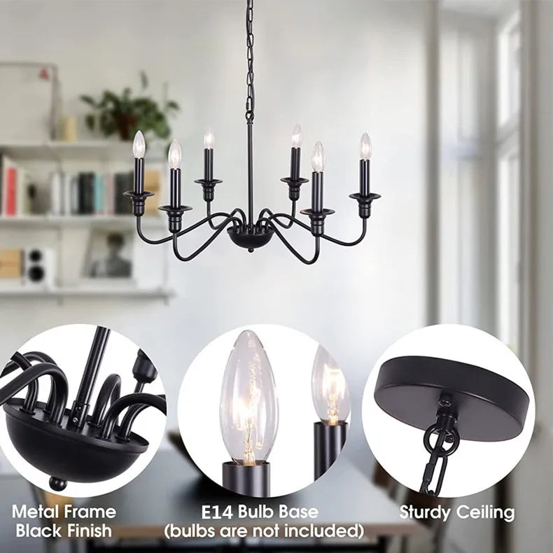 Vintage Loft Chandelier Black/Gold Ceiling Light - Chandelier