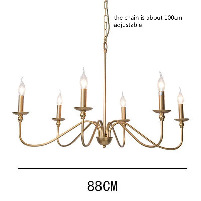 Vintage Loft Chandelier Black/Gold Ceiling Light - 6 lamps Gold - Chandelier