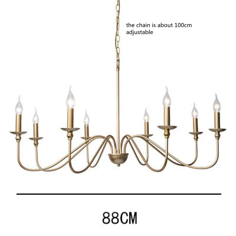 Vintage Loft Chandelier Black/Gold Ceiling Light - 8 lamps Gold - Chandelier