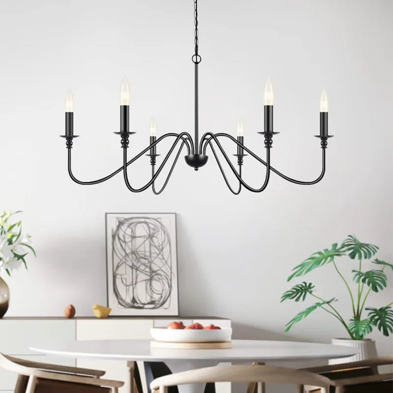 Vintage Loft Chandelier Black/Gold Ceiling Light - Chandelier