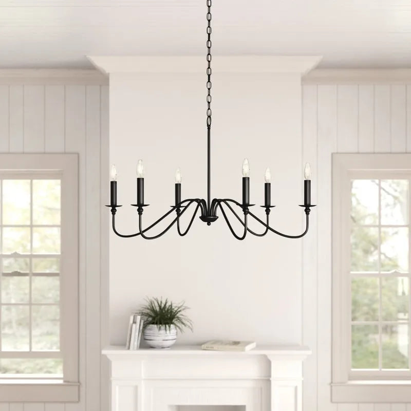 Vintage Loft Chandelier Black/Gold Ceiling Light - Chandelier