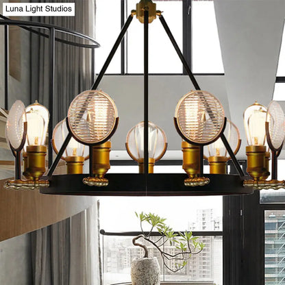 Vintage Metal Suspension Light in Brass Finish - Ring Pendant for Bedroom Lighting