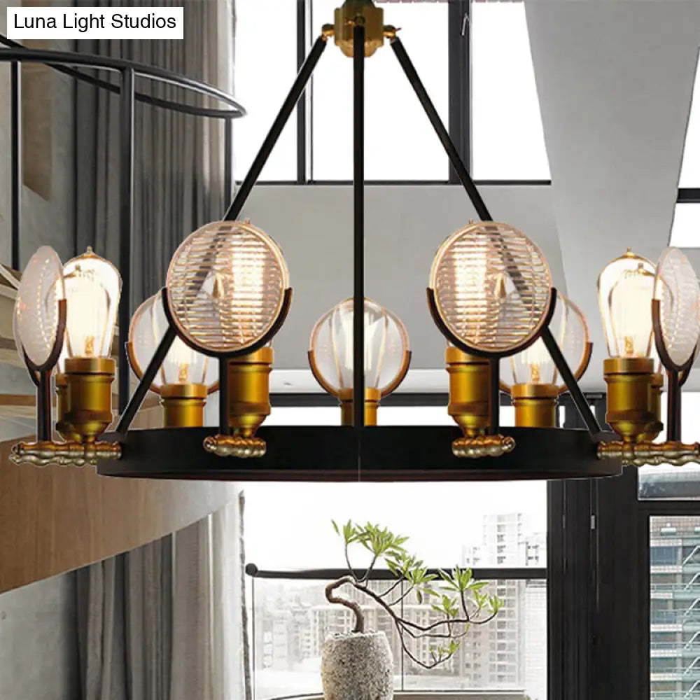 Vintage Metal Suspension Light in Brass Finish - Ring Pendant for Bedroom Lighting