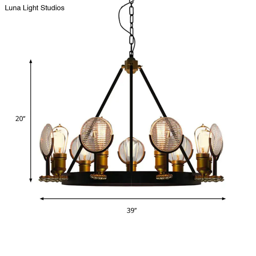 Vintage Metal Suspension Light in Brass Finish - Ring Pendant for Bedroom Lighting