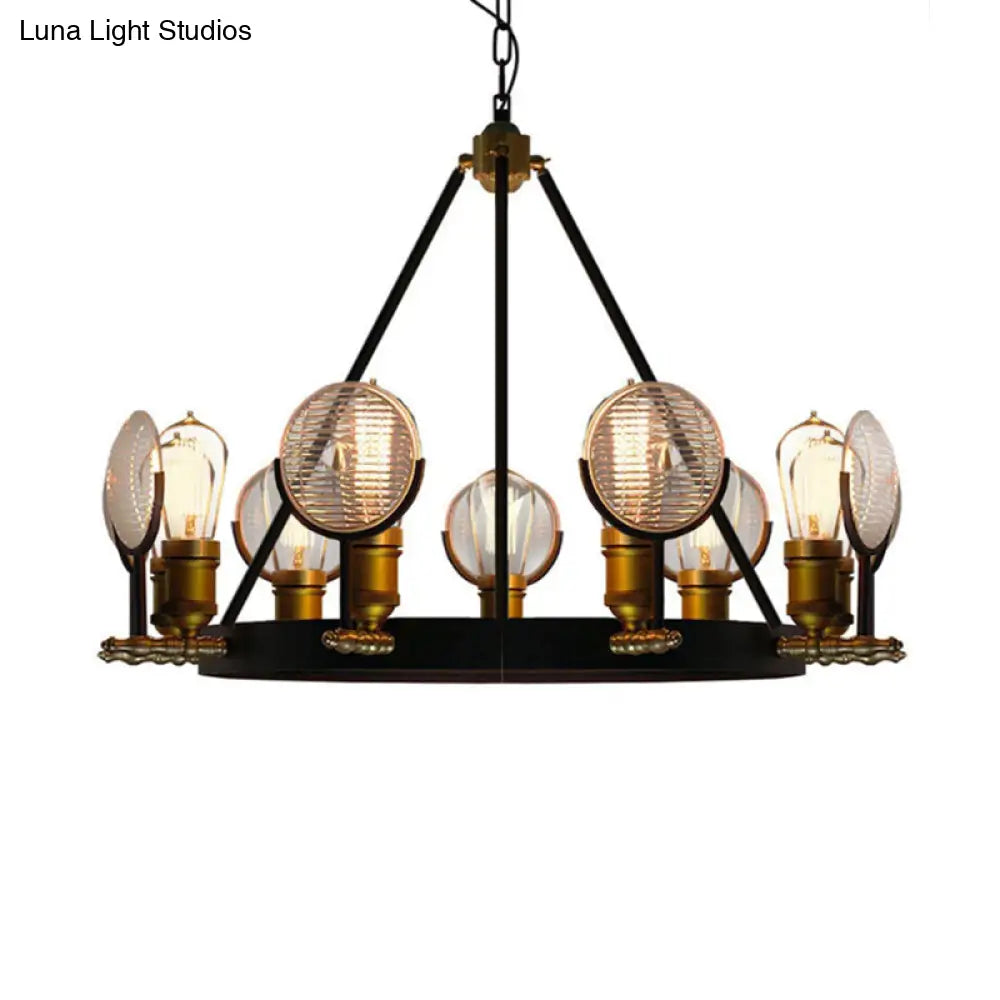 Vintage Metal Suspension Light in Brass Finish - Ring Pendant for Bedroom Lighting