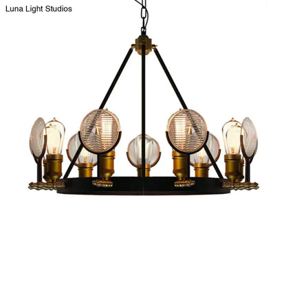 Vintage Metal Suspension Light in Brass Finish - Ring Pendant for Bedroom Lighting