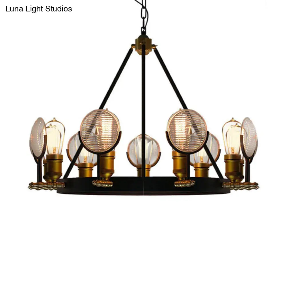 Vintage Metal Suspension Light in Brass Finish - Ring Pendant for Bedroom Lighting