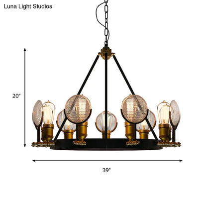 Vintage Metal Suspension Light in Brass Finish - Ring Pendant for Bedroom Lighting