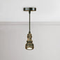 Vintage Mini Pendant Lamp with Water Pipe and Wrought Iron in Aged Brass Finish