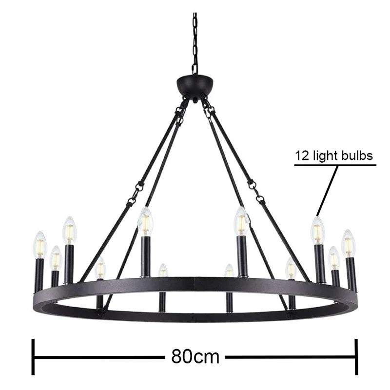 Vintage Modern LED Pendant Chandelier Light - Dia80cm-12 light / White light - Chandelier