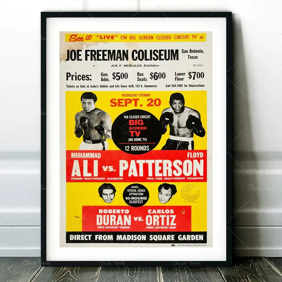 Vintage framed muhammad ali boxing photo print in vibrant colors ideal as decorbites boxing photo for living room wall art