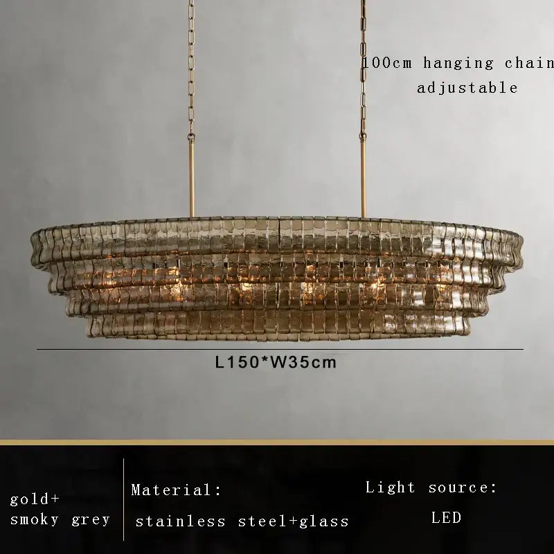 Vintage multi tier brown glass chandelier with gold and smoky grey stainless steel frame for dining room decorbites brown glass