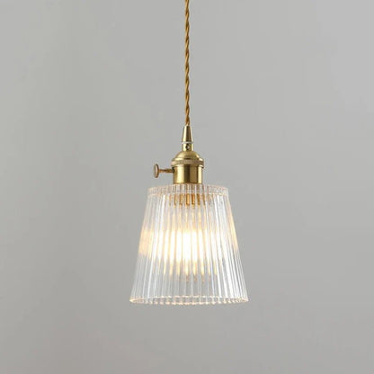 Vintage Nordic Striped Glass Pendant Light - Decorbites