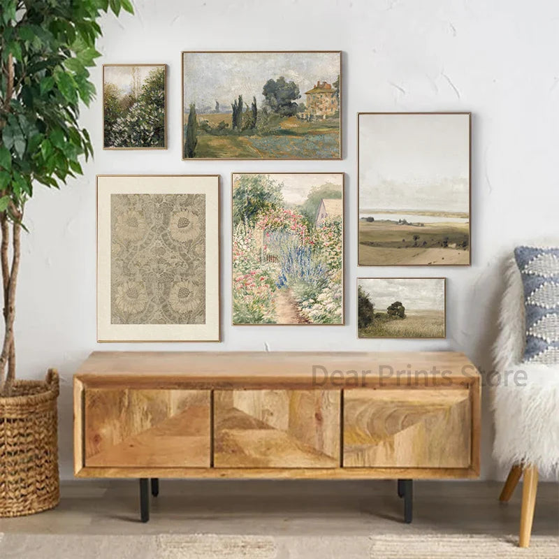 Vintage Oil Painting Canvas Poster - Summer Landscape - Posters