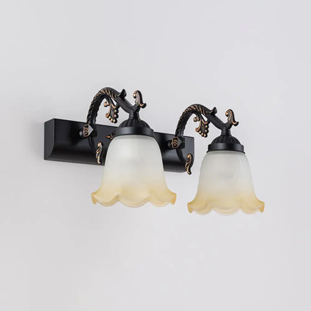 Vintage Ombre Frosted Glass Wall Mount Vanity Light for Bathroom