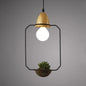 Vintage Open Cage Suspension Light - Stylish 8.5"/11" Wide Metallic Pendant with Flower Pot - Black/White