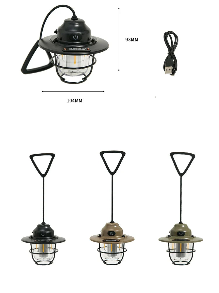 Vintage Outdoor Rechargeable Camping Chandelier Light
