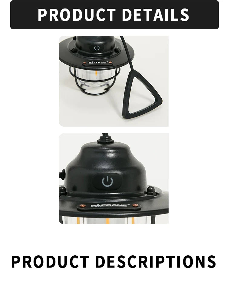 Vintage Outdoor Rechargeable Camping Chandelier Light