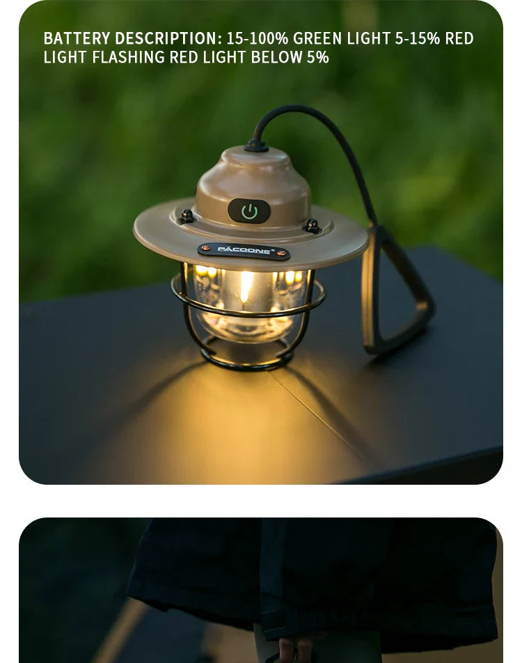 Vintage Outdoor Rechargeable Camping Chandelier Light