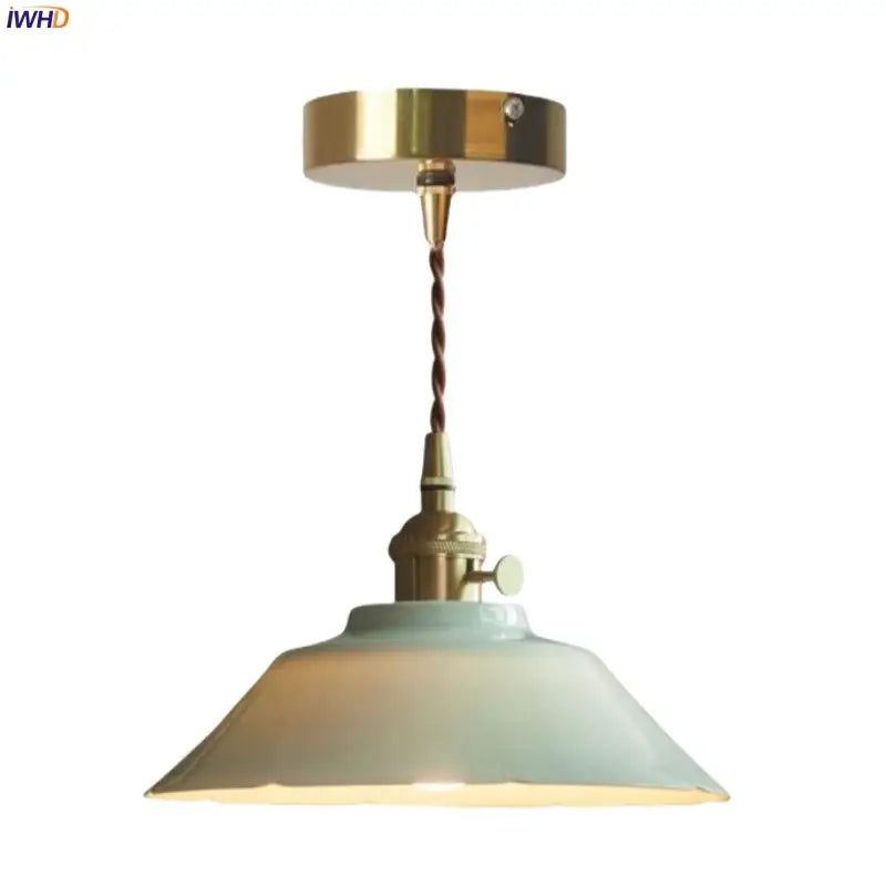 Vintage pale green glass pendant light with brass finish metal fixture hanging lamp perfect for kitchen decorbites ceramic led