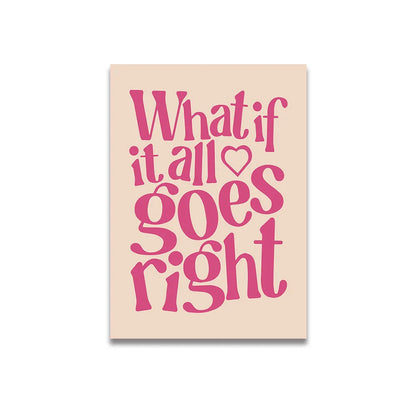 Vintage Pink Cartoon Print Canvas Poster - Posters