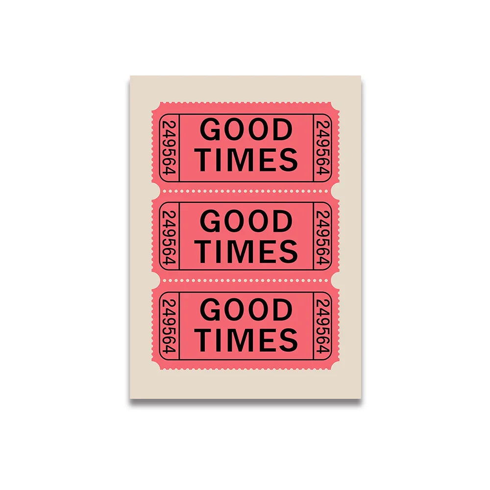 Vintage Pink Cartoon Print Canvas Wall Art - Posters