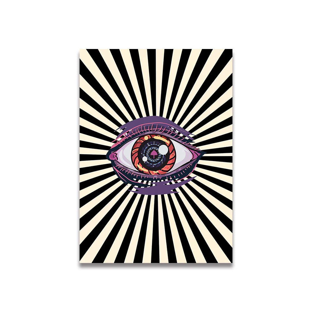 Vintage Pink Cartoon Print Canvas Wall Art - Posters