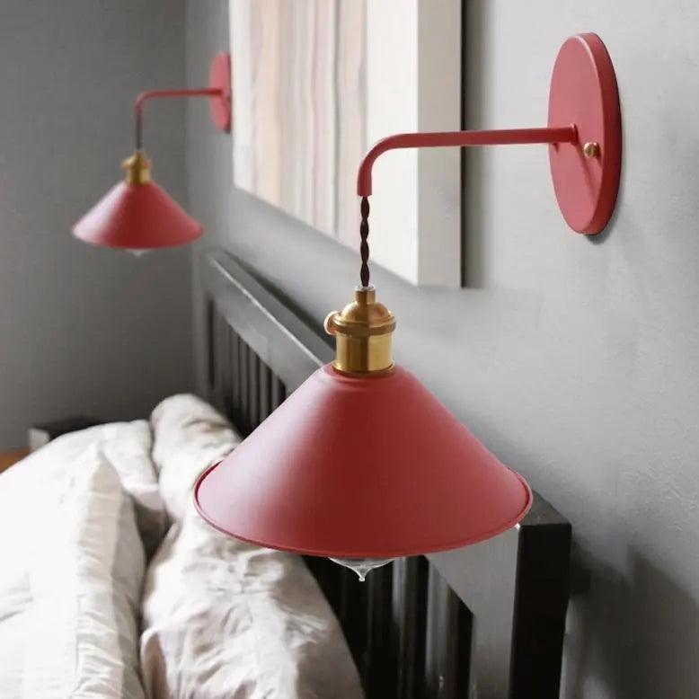 Vintage Plated Wall Lamp - Red