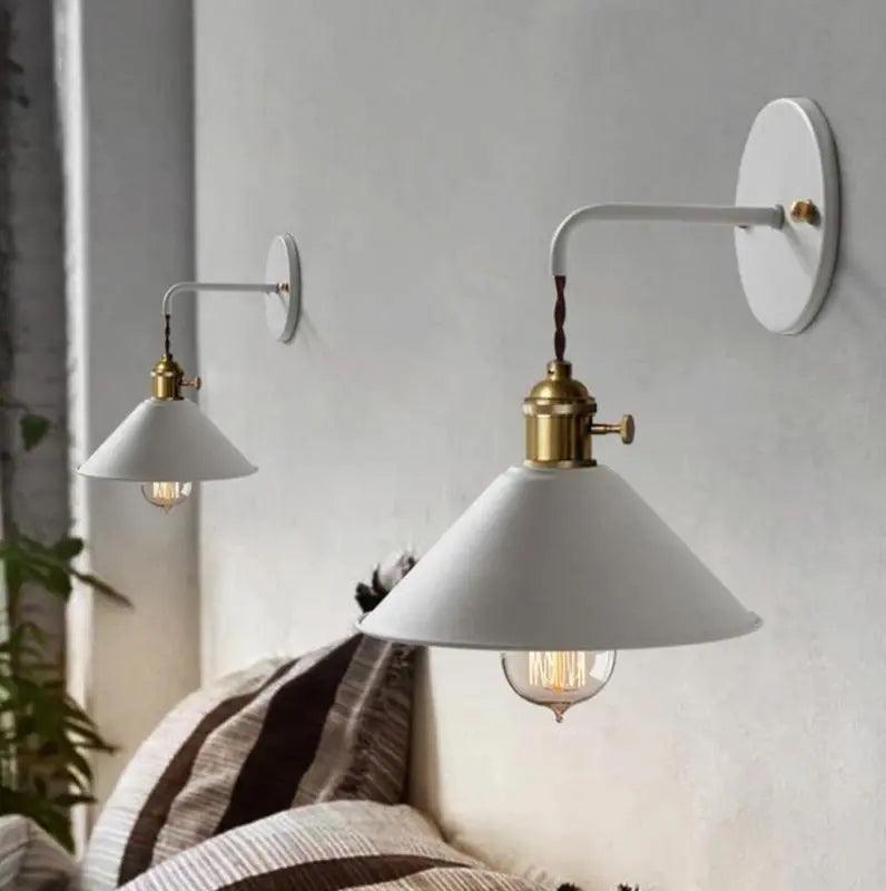 Vintage Plated Wall Lamp - White