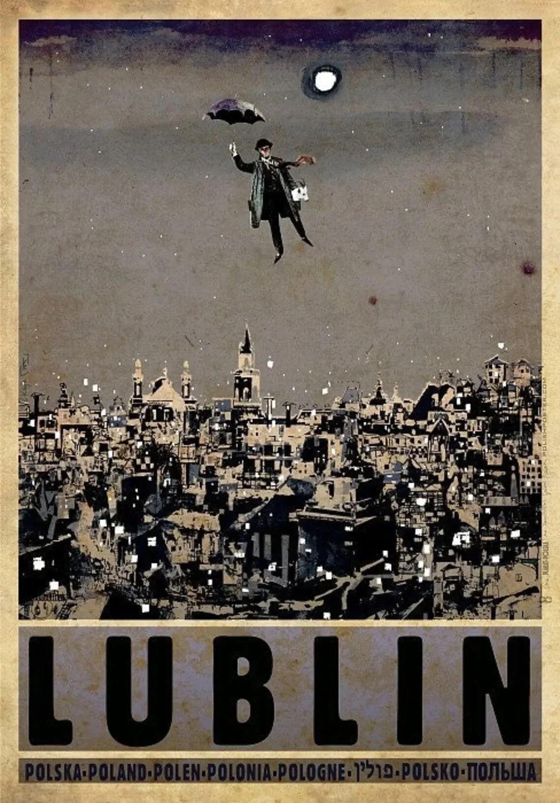 Vintage Poland City Posters Canvas Prints