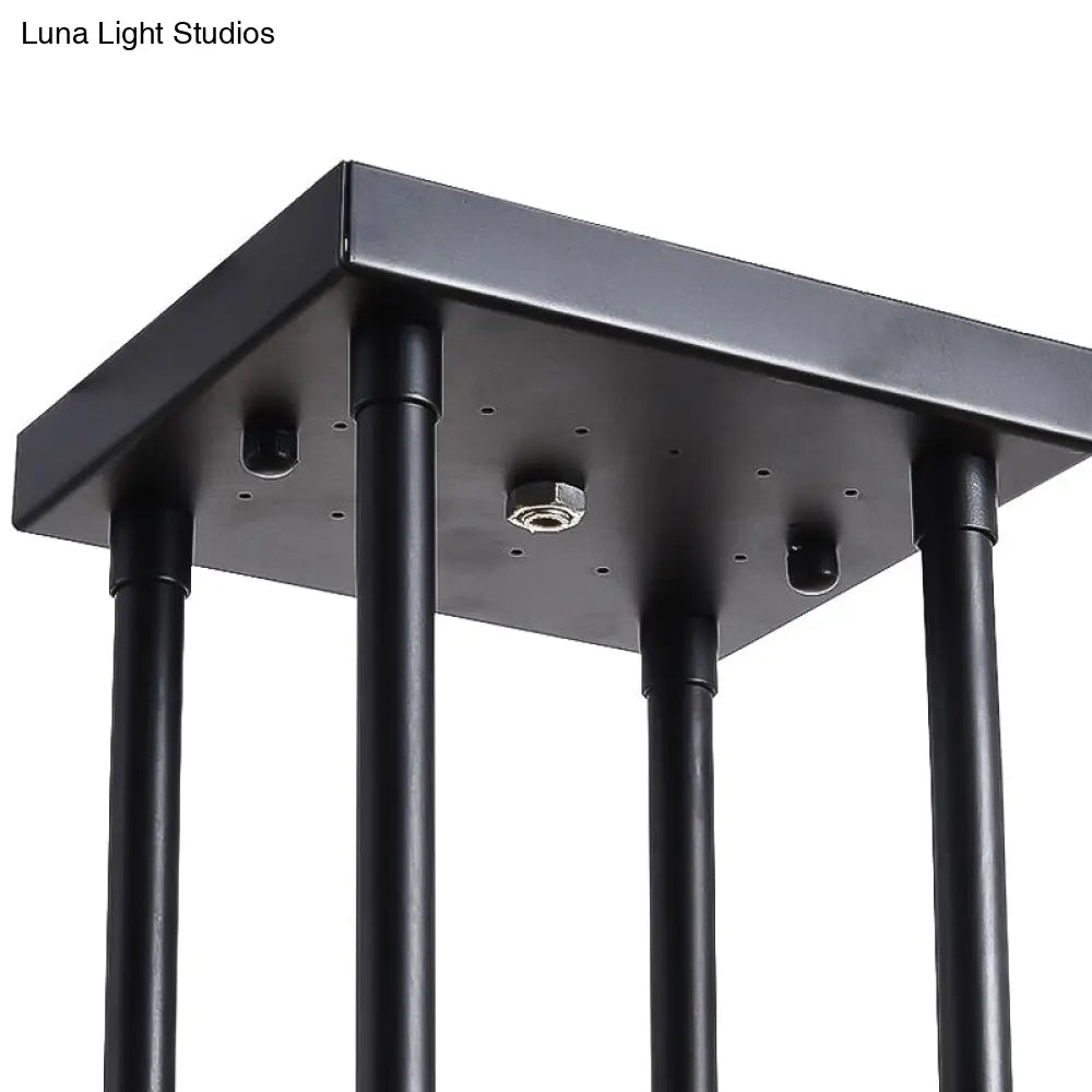 Lámpara de araña vintage de cristal prismático - 6/8 luces - Lámpara colgante negra para sala de estar